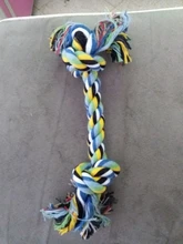 Juguete para perros de colores aleatorios, cuerda para morder, doble nudo de cuerda de algodón, divertido juguete para gatos, dientes resistentes a mordeduras y afilados, suministros para mascotas, juguetes para cachorros