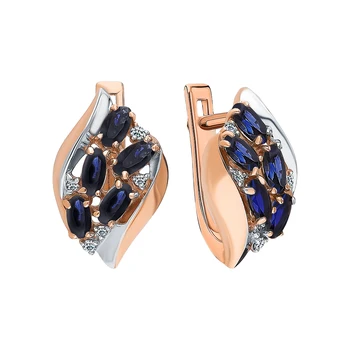 

Gold earrings with sapphires and diamonds sunlight sample 585
