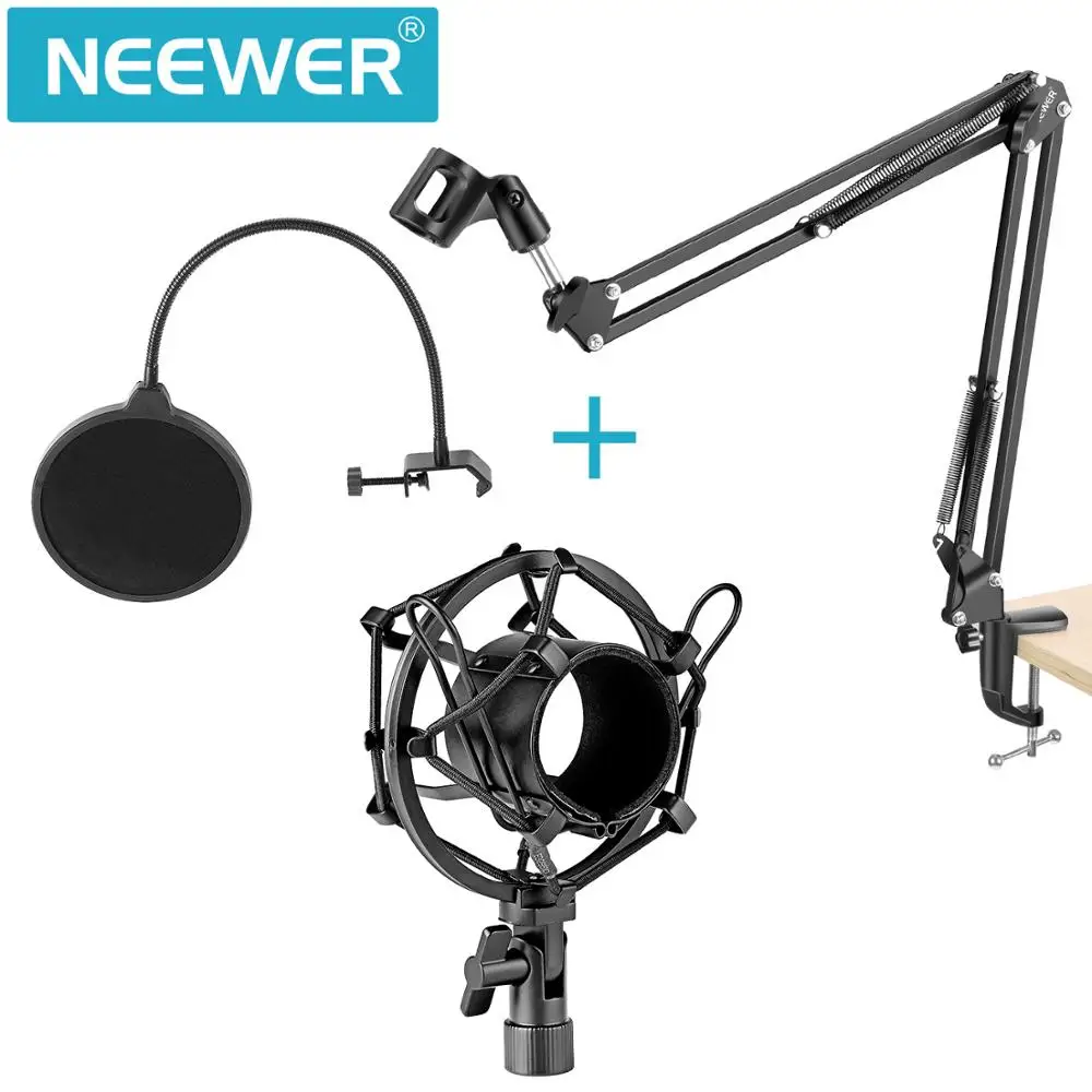 Neewer Штатив для микрофона с ножничным рычагом держатель зажимом и зажим крепления