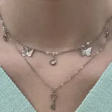 Gargantilla de mariposa Bohemia para mujer, collar de cadena de clavícula de Color dorado y plateado, joyería Chic para mujer 2020