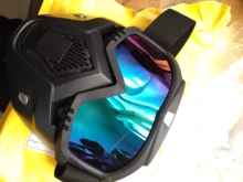 Detachable-Goggle Helmet-Mask Motorcycle-Glasses Ski-Bike Open-Face Uv-Protection 