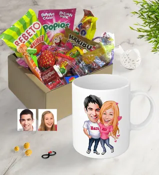 

Personalized Valentine Caricature Of Nostalgic Lezzetler Mug Seti-5