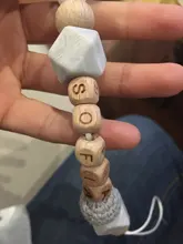 Nombre personalizado hecho a mano de silicona bebé de madera clip de chupete falso dentición seguros cadena mordedor chupete cadenas titular de la cadena