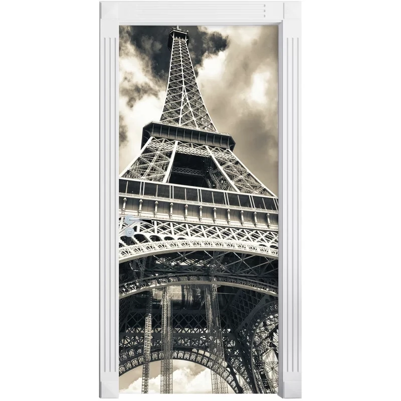 Самоклеющиеся наклейки на дверь, фотообои с изображением Парижской башни, настенная печать, наклейка на стену, настенная роспись, фото