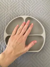 Plato de silicona con ventosa y separación para niños y bebés, juego de vajilla para bebé, con cara de sonrisa, tazón adherente con separación para alimentos