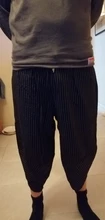 Pantalones de Harem de algodón de los hombres de verano de 2021 japonés Vintage a rayas de los hombres mujeres Hip Hop de talla grande ancho pierna pantalones Pantalon