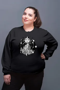 

Angemiel Wear Sun And The World Phases Black Women Sweatshirt