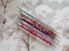 5 uds Set Gel UV pintura arte de uñas pluma que puntea manija de acrílico de cristal de diamantes de imitación 2 cepillo salón decoración manicura Kit de herramientas