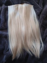 SARLA 24 20 16 Clip en la extensión del pelo de la Parte U Natural pelo recto rubia larga negro falsa pieza de cabello pelo sintético