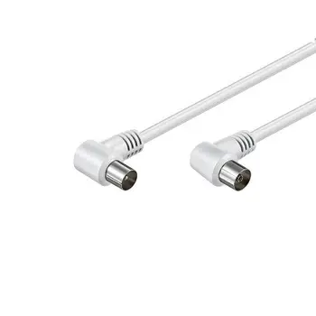 

Cable antena de TV de 75 Ohm acodado 5 M Blanco