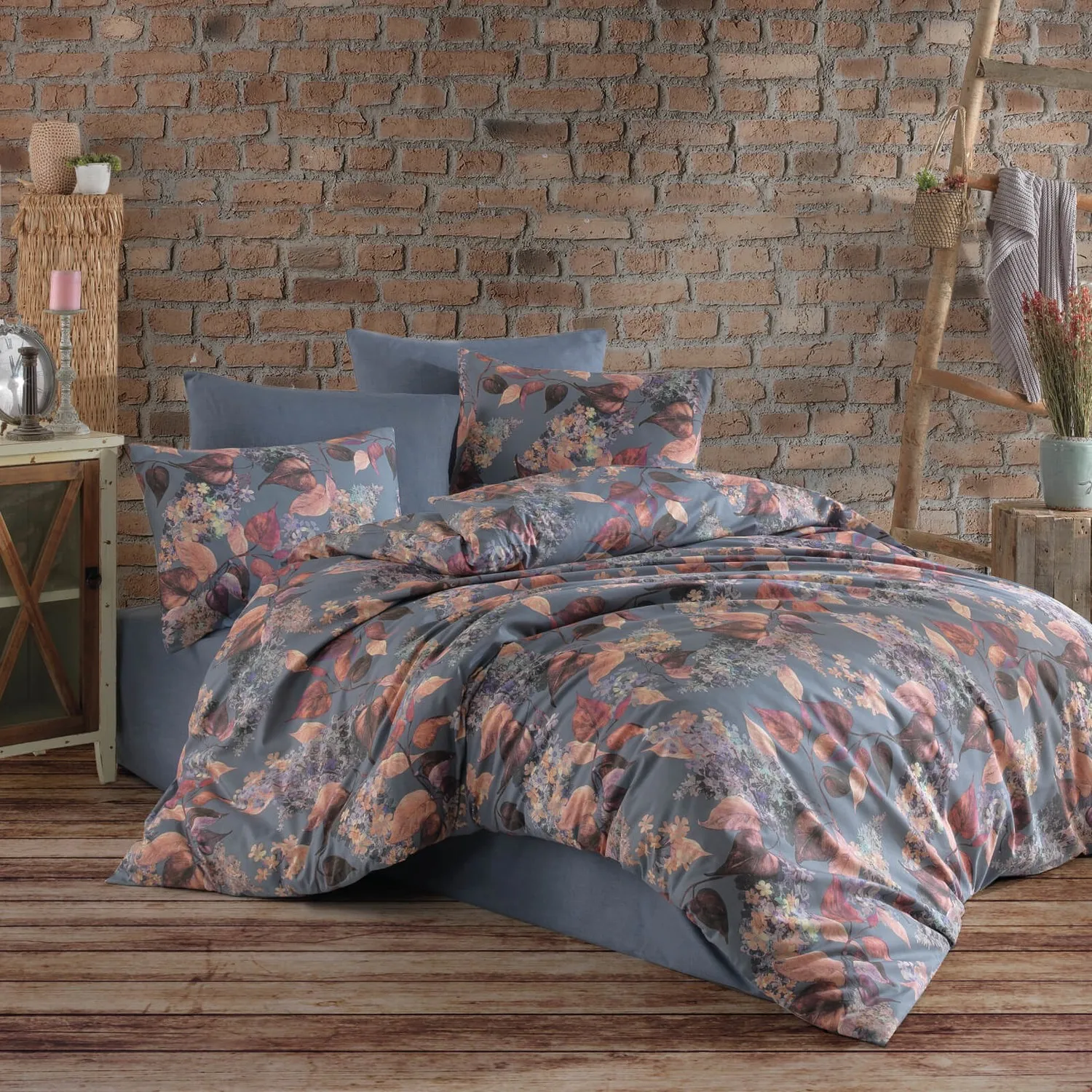 

Cotton Touch Ranforce Fall Gray Double Duvet Cover Set