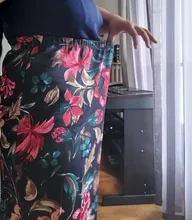 Midi Skirt SHEIN Floral-Print Plus-Size Womens Spring Office Multicolor Elegant Ladies