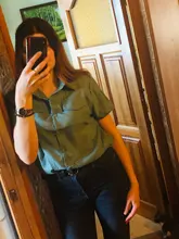 Blusa de manga corta S-8XL para verano, Camisa lisa con botones para mujer, corte ajustado, talla grande