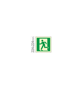 

SYSSA pictogram emergency exit sign left on PVC photoluminescent 224X224 MM