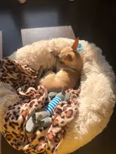 Cama de felpa redonda para perro, caseta para gato, saco de dormir cálido para invierno