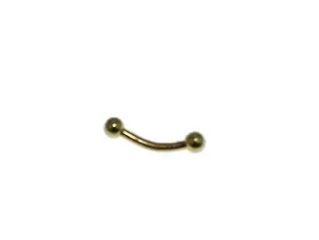 

PIERCING for eyebrow tube with two sterling yellow gold balls