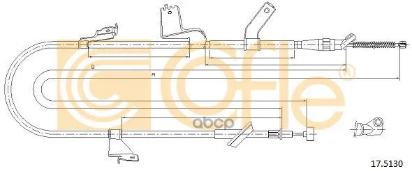 Трос Стояночного Тормоза Прав Задн Opel Agila All See Suz Splash 09- Cofle арт. 17.5130