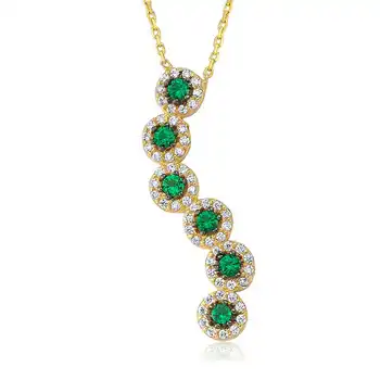 

925 sterling Silver Green Water Ways Women 'S Necklace