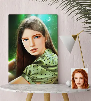 

Personalized Women 'S Artistic Illustration Portrait Design Canvas Table 30x50cm-6