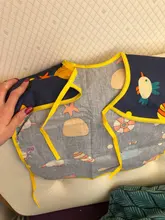 Baberos Bandana para bebé, bonitos Baberos de dibujos animados coloridos, impermeables, para comer, dibujo de manga larga, delantal, babero de autoalimentación para bebé