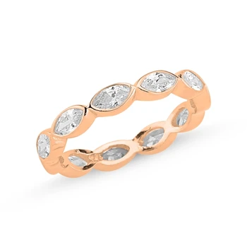 

Silver 925 Sterling Shuttle Zircon Cubic Zirconia Tamtur Ring