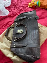 Handbag Crocodile-Leather Travel-Bag Shoulder-Strap Luxury-Design Male Men MAHEU 