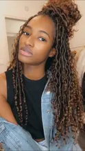 Trenzas de ganchillo sintéticas para mujer, extensión de Pelo trenzado de diosa del río Passion Twist, pelo marrón ombré con X-TRESS de pelo rizado