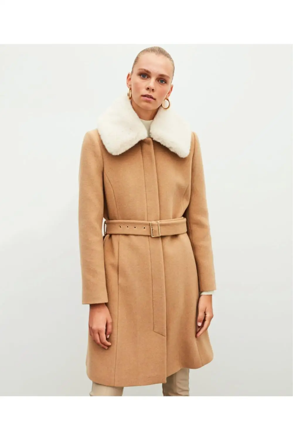 

Women Winter Coats Long Coats Cashmere Wool Collar Coat Kuruvaz Autumn Winter Fashion Clothing from Turkey
