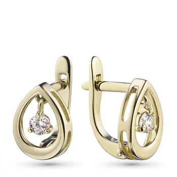 

Earrings in yellow gold with a diamond