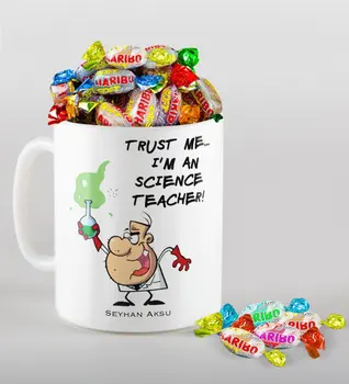 

Personalized Science Science Teacher Mug and Haribo Candy Gift Seti-5