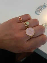 Anillos metálicos de dedo con piedras coloridas para mujer y niña, HZ, 2019, Vintage, color plata, para verano