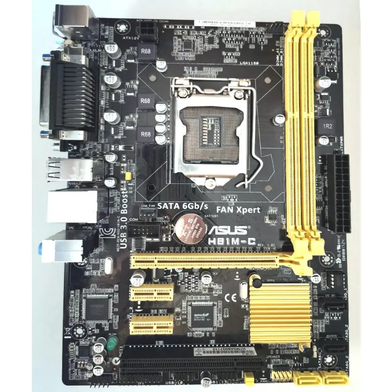 Материнская плата ASUS H81M-C гнездо LGA 1150 i3 i5 i7 (H81 2*DDR3 PCI-E+DVI+VGA mATX) б/у отличное