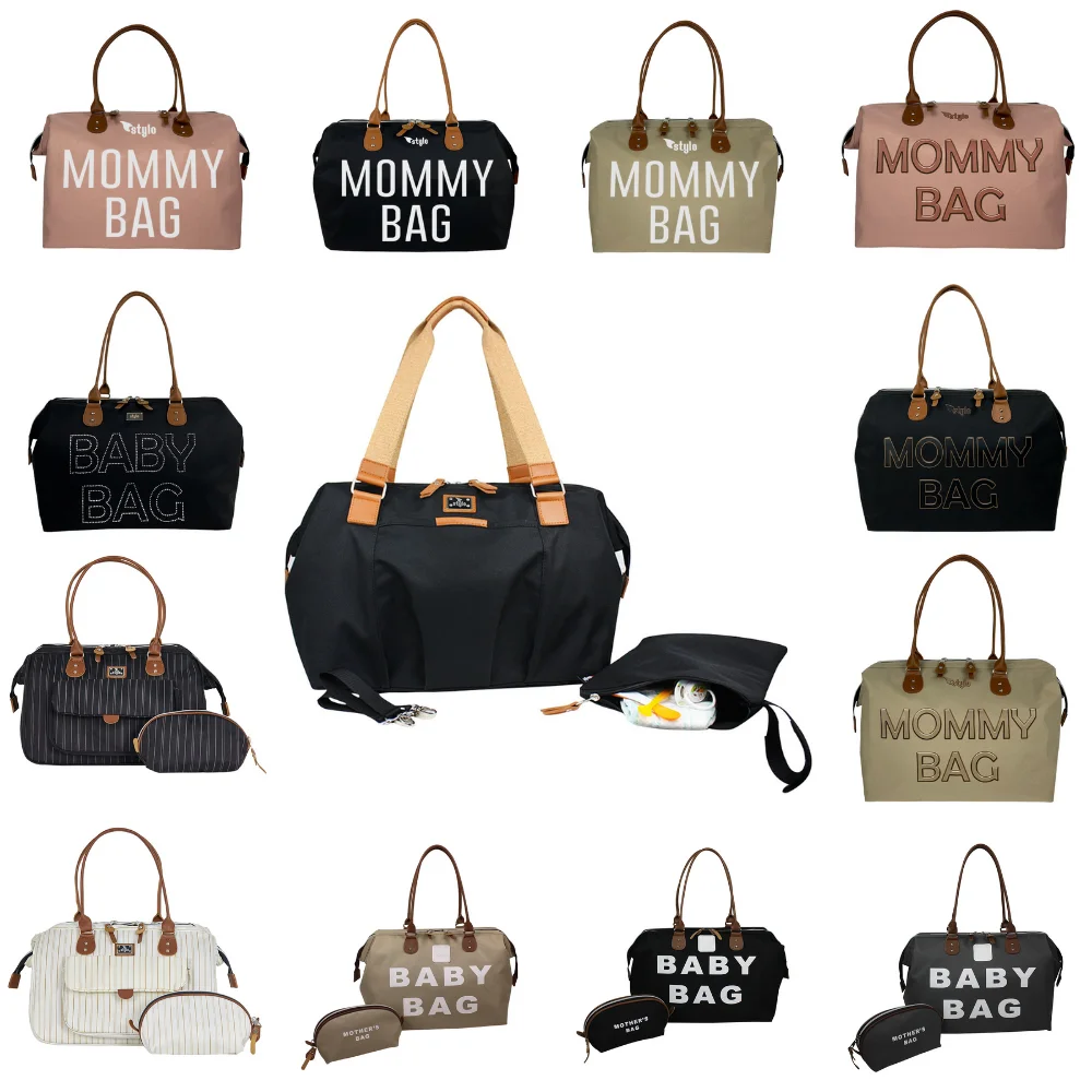 2022 Mother Baby Diaper Bags Hot Stylo Large Capacity Bag Mummy Tote Multifunctional Waterproof Outdoor Travel Maternity Packages For Mom Momy Mommy