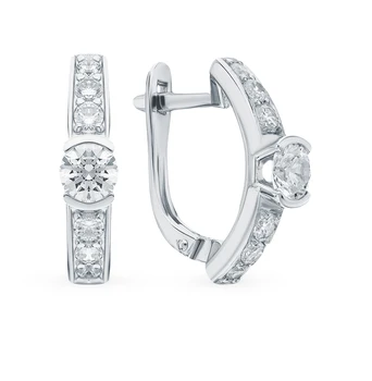 

Silver earrings with cubic zirconia sunlight sample 925