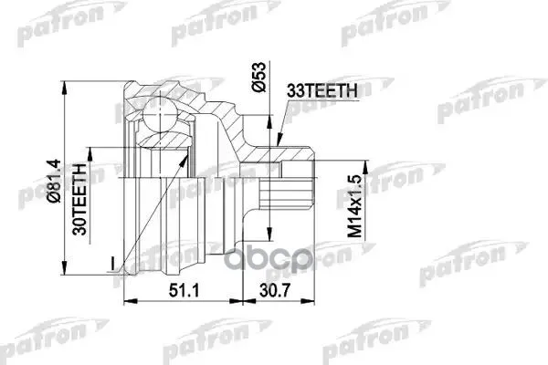 Шрус Наружн К-Кт Audi 80 Patron Pcv1066 PATRON арт. PCV1066