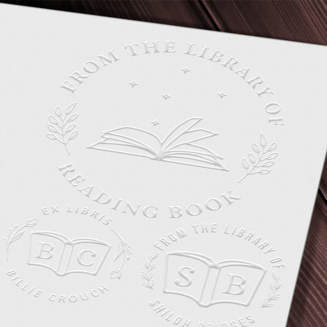 Personalized Book Embosser Custom Library Embosser Seal Customized This Book  Belongs To,Custom Book Stamp from