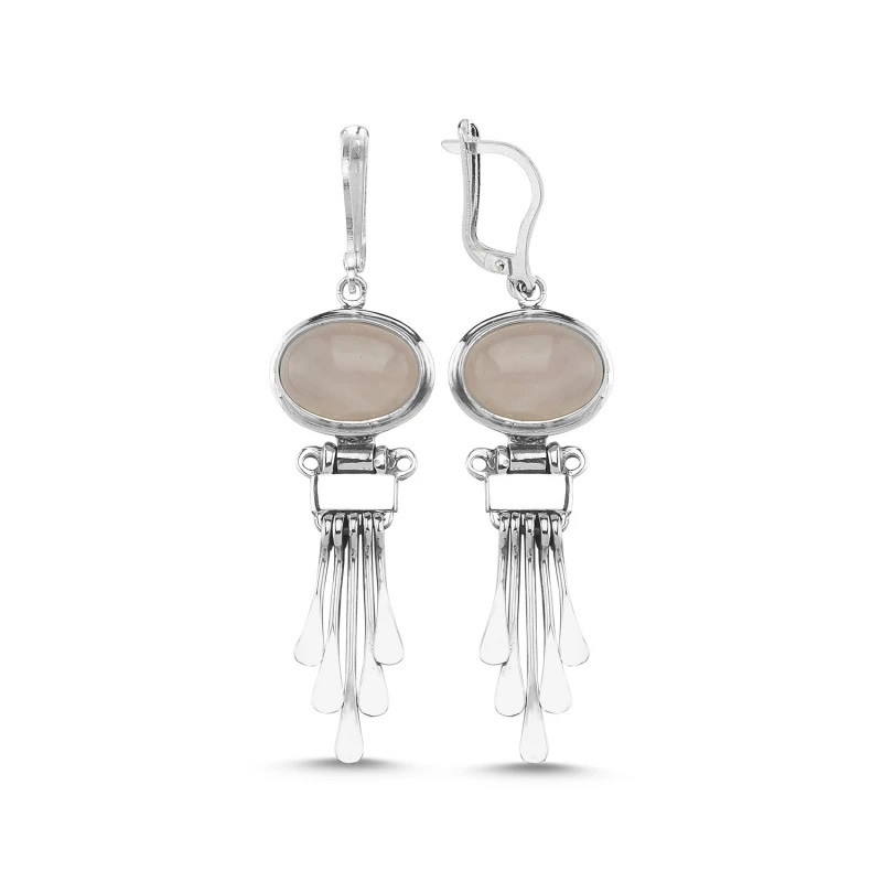 

Armagano Pink Quartz Gemstone Dangle Hand Handwork Earrings