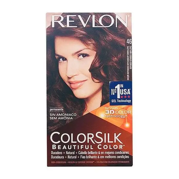 Краситель без аммиака Colorsilk Revlon золотистый медный каштан
