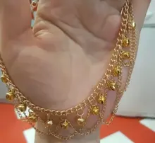 Tobillera con cadena metálica dorada para mujer, cadena para tobillo con borla, campanas cadena con sonido, pulsera para tobillo, joyería para pie, 2017