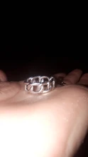 Anillo de Plata de Ley 925 con abertura plateada para mujer, cadena de bloqueo grande, estilo antiguo