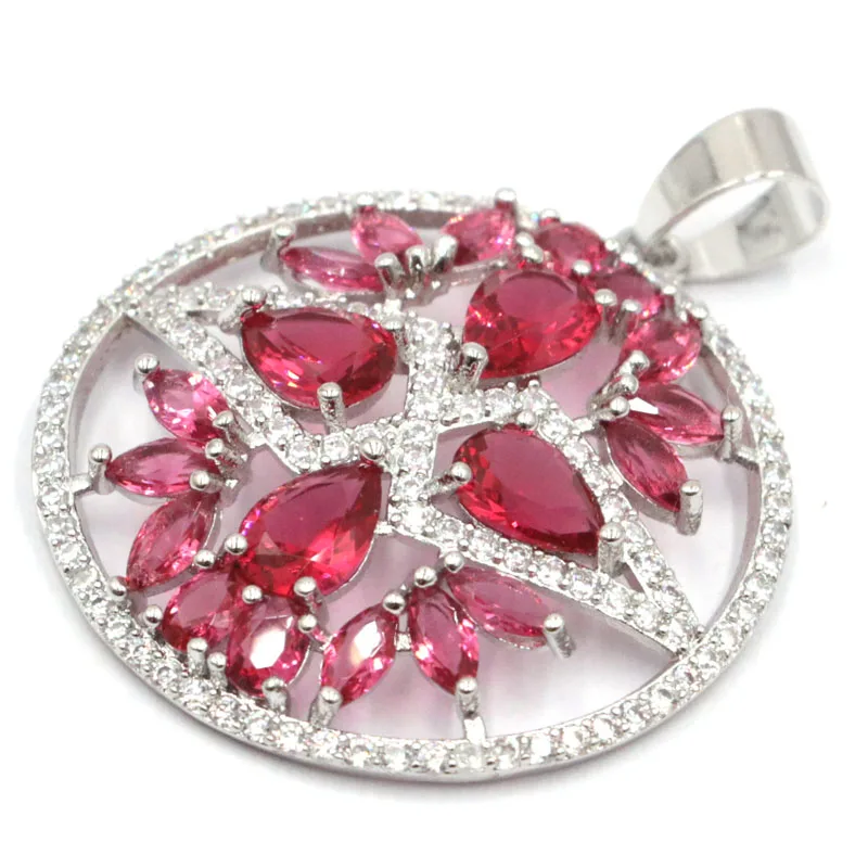 39x30 мм специальная круглая форма создан розовый Raspberry Rhodolite гранат циркон Дамский