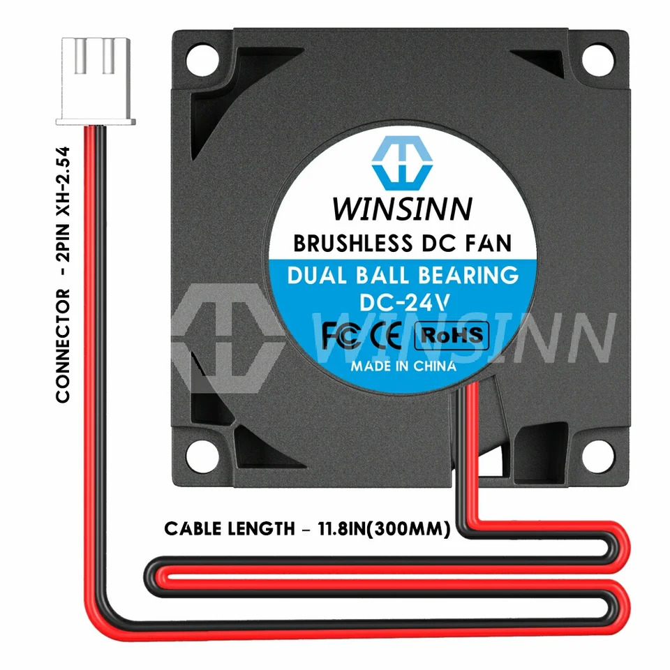 Ventilateur Turbine WINSINN 4010 12V Silencieux Pour Imprimante 3D - Noir - Neuf