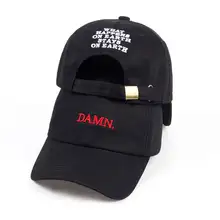 Unisex Spring summer DAMN Hats Embroidered Earth Dad Hat Hip Hop cap Kendrick lamar Rapper Snapback hats Baseball Cap wholesale