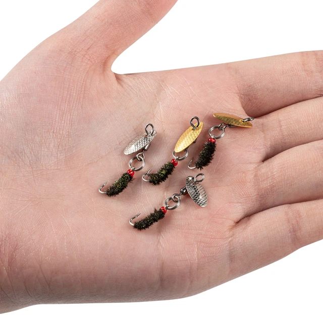 Goture 8pcs Rotating Sequin Fly Fishing Lure Okin Fly Hook