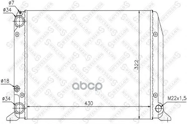10-25043-Sx_радиатор Системы Охлаждения! Audi 80 1.3-1.8 83-91 Stellox 1025043sx Stellox арт. 1025043SX