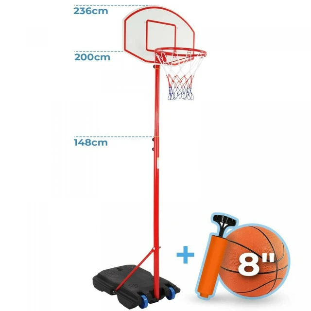 Canasta de Baloncesto ajustable en altura de 148 200 cm. Resistente, duradero, movil. Incluye tambien una pelota y una bomba de aire. Material fitness, musculacion, para niños, mejorar motricidad o de baloncesto| - AliExpress