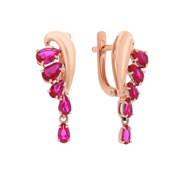 

Gold earrings with rubies sunlight sample 585