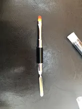 Pincel de uñas 2 en 1 de doble punta, herramienta de uñas de doble uso, cepillo de Gel de poligel y recolector, barra de Color de acero inoxidable, cepillo de flores