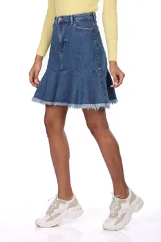 

BLUE WHITE WOMEN JEANS SKIRT