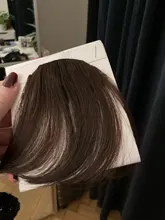 XINRAN-flequillo postizo de pelo sintético, extensión de cabello con Clip, flequillo de aire, negro y marrón